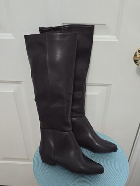 SUGAR BRAND WOMEN'S BROWN HIGH BOOTS WITH LOW HEEL SIZE 6
